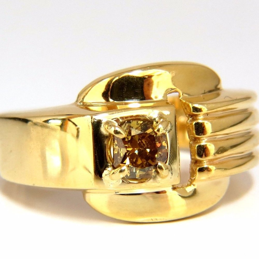 GIA Certified Natural Fancy color Diamond ring 14kt*